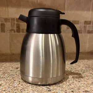 Stainless Steel Thermal Coffee Carafe with Black Lid